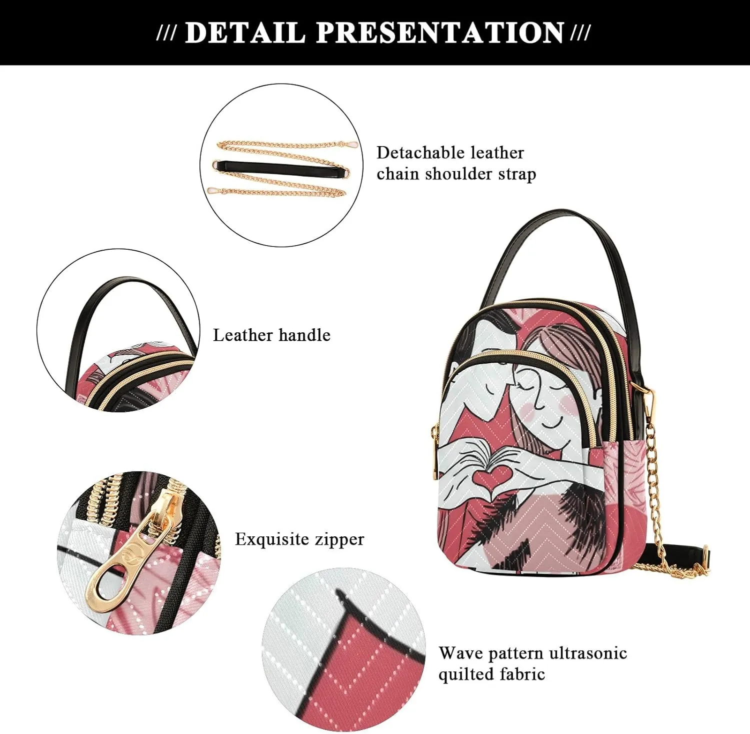 Small Handbag Crossbody Bag for Women Quilted Bags Shoulder Purse Phone Wallet Chain Bag
