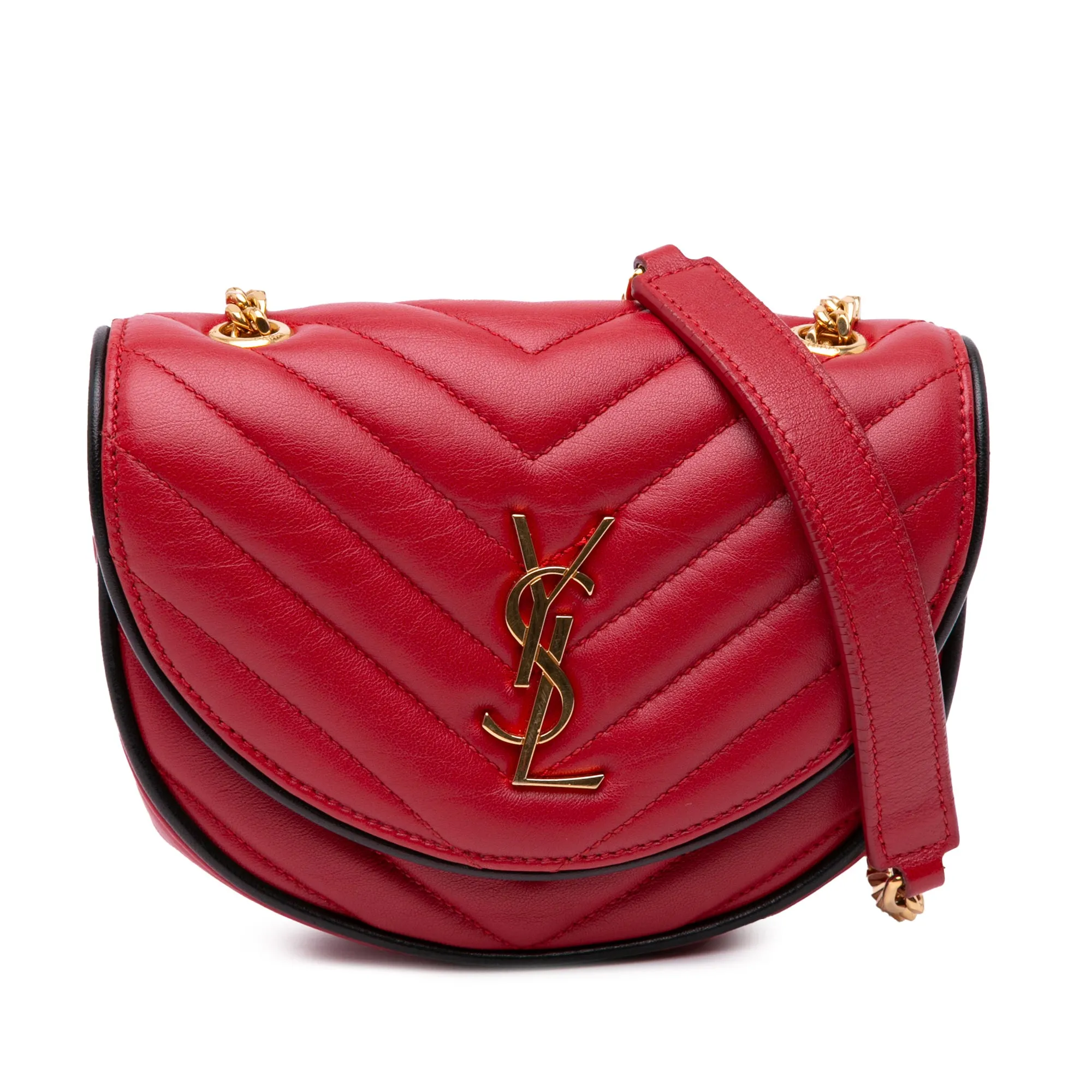 Small Leather Monogram Bubble Chain Shoulder Bag