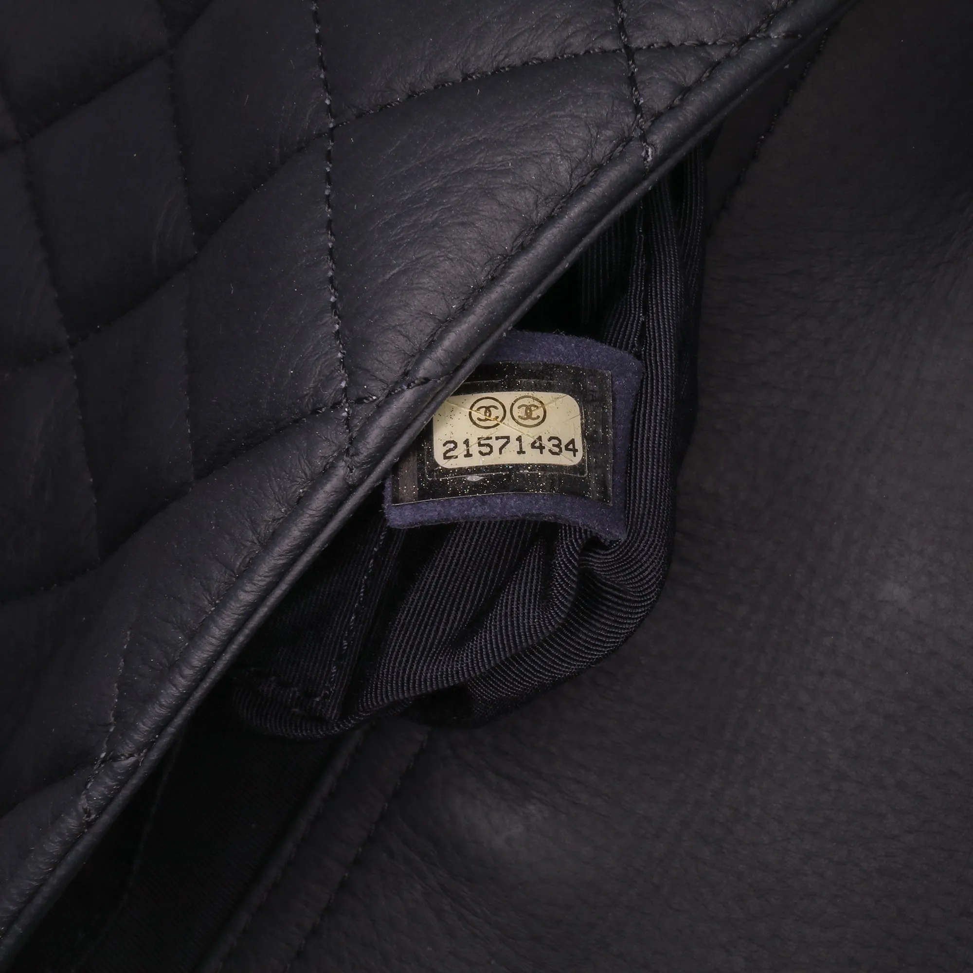 Small Quilted Grained Calfskin CC Round Clasp Accordion Flap