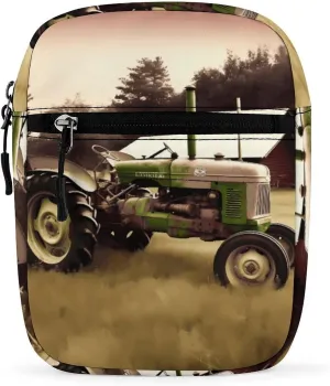 Small Satchel, Old Tractor Photo Farm Print Crossbody Bag Casual Crossbody Bag Detachable Strap Bag Daily Use Satchel Functional Handbag