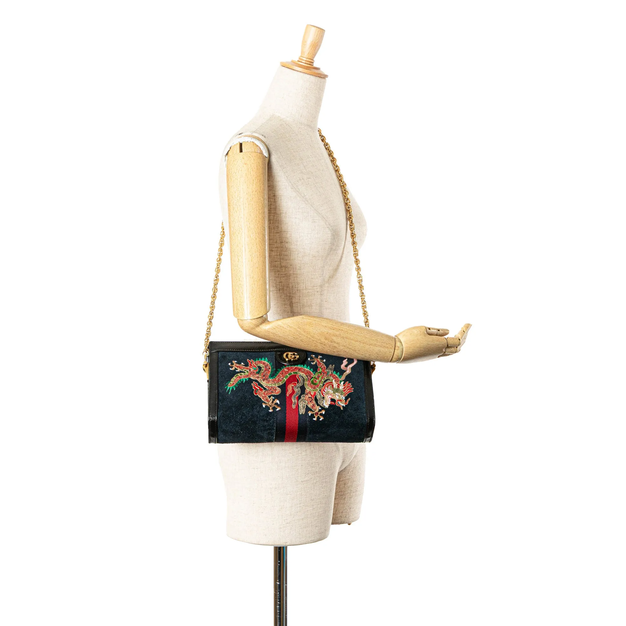 Small Suede Dragon Ophidia Shoulder Bag