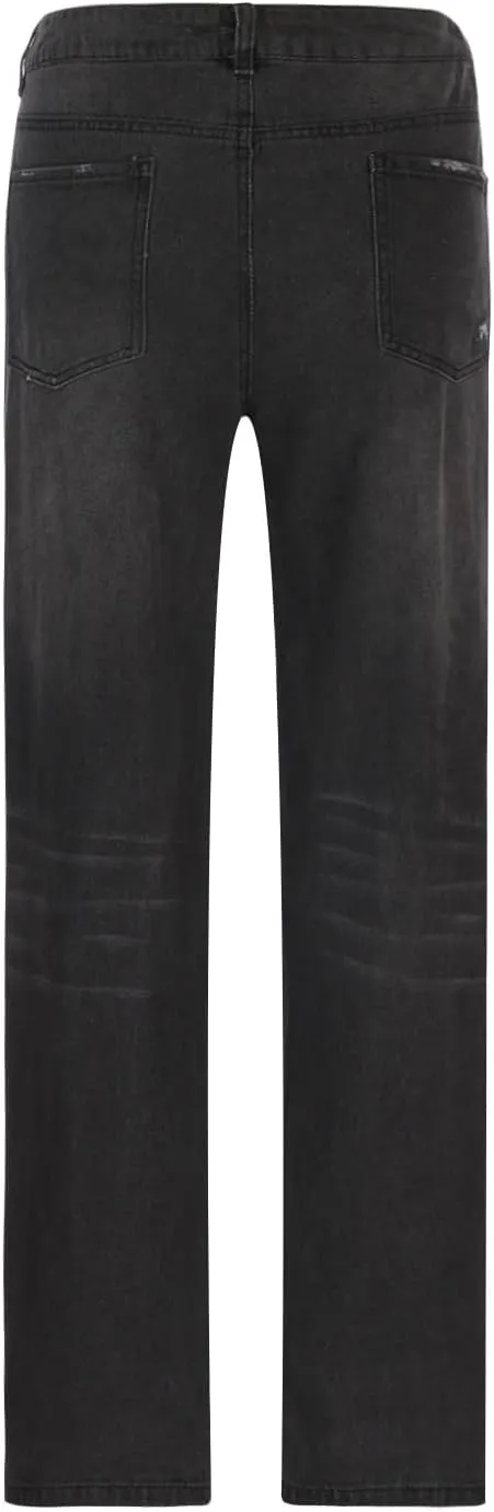 SMIDOW Women Stacked Pants Ripped Jeans Boyfriend Distressed Baggy Cargo Straight Leg Pants