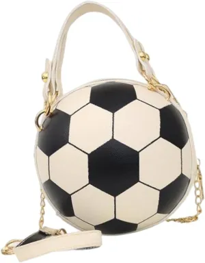 Soccer Ball Inspired Crossbody Bag with Interchangeable Chain Strap
