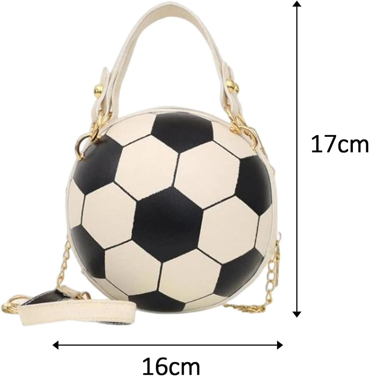 Soccer Ball Inspired Crossbody Bag with Interchangeable Chain Strap