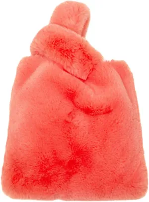 Soft Faux Fur Pull Through Strap Slouchy Wrist Fashion Tote Bag