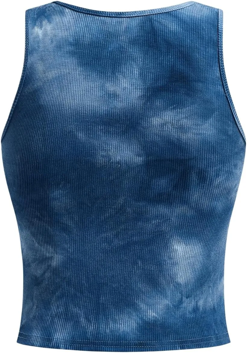 SOLY HUX Women's Graphic Tank Tops Y2k Gothic Scoop Neck Sleeveless Tops Summer Going Out Top