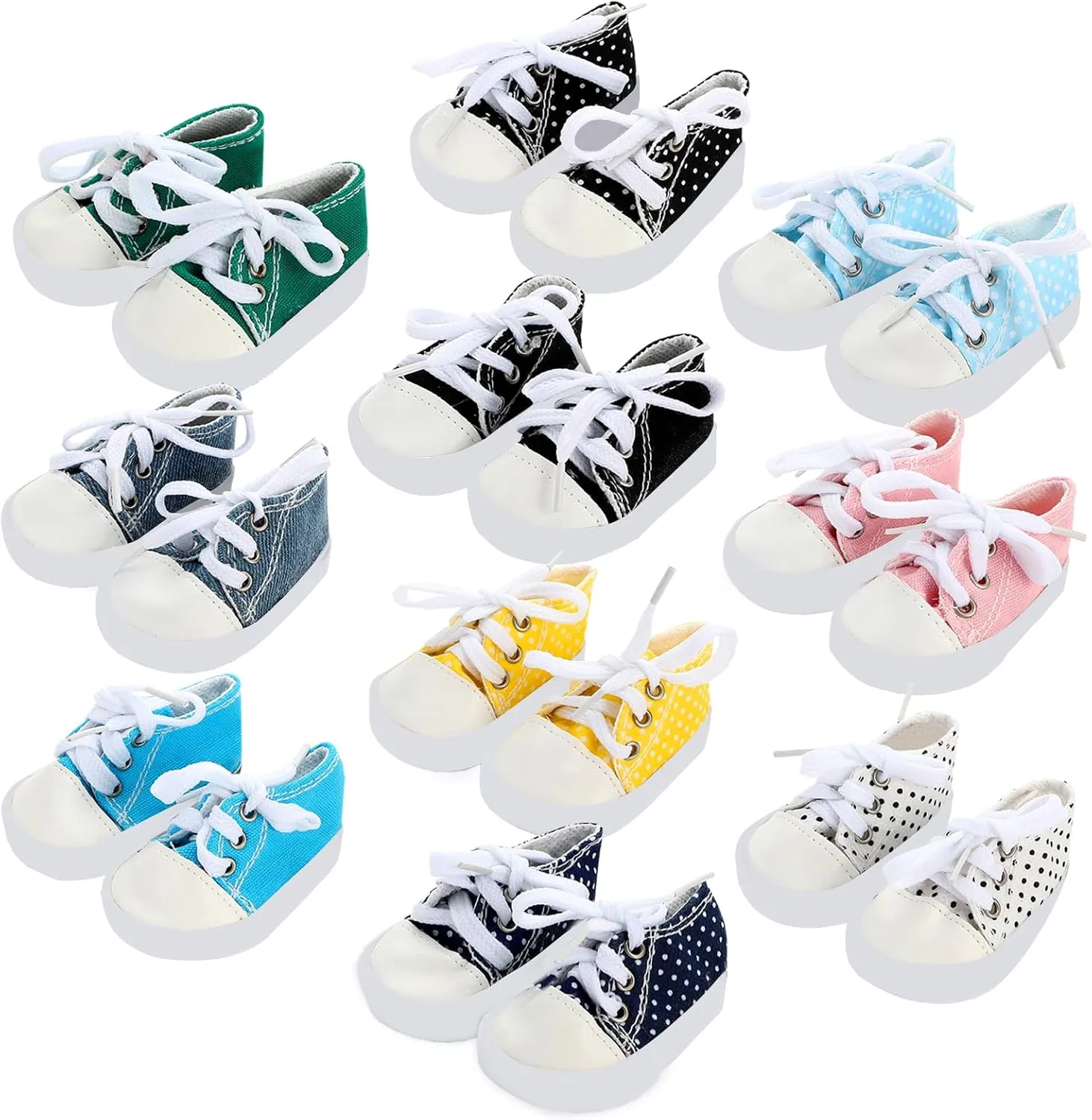 SOTOGO 10 Pairs of 18 Inch Doll Shoes Fits for American 18 Inch Doll Include Canvas Sneakers Tennis Shoes