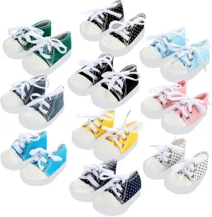 SOTOGO 10 Pairs of 18 Inch Doll Shoes Fits for American 18 Inch Doll Include Canvas Sneakers Tennis Shoes