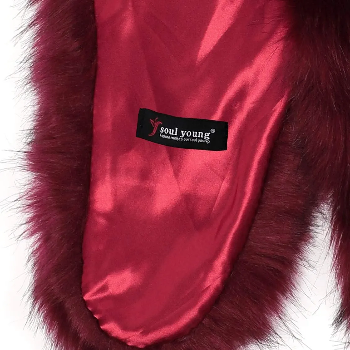 Soul Young Faux Fur Collar Women's Neck Warmer Scarf Wrap