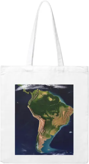 South America Satellite Image Large Canvas Tote Bag Cute Travel Shoulder Bag Reusable Washable Shopping Grocery Bags For Women Men