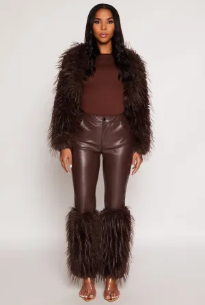 Spoon Jeans Faux Fur Cuff Pants
