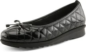 Spring Step Women's BALLEQUINA Flats with Quilted Leather, Bow Detail, and Supportive Wedge