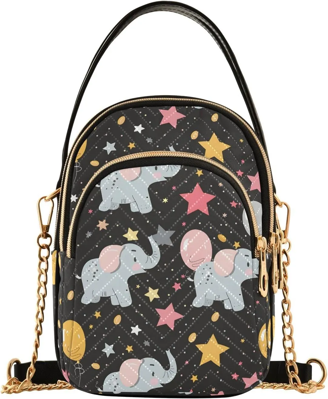 Star Elephant Balloon Crossbody Bag for Women Mini Cell Phone Purse Women's Shoulder Handbag