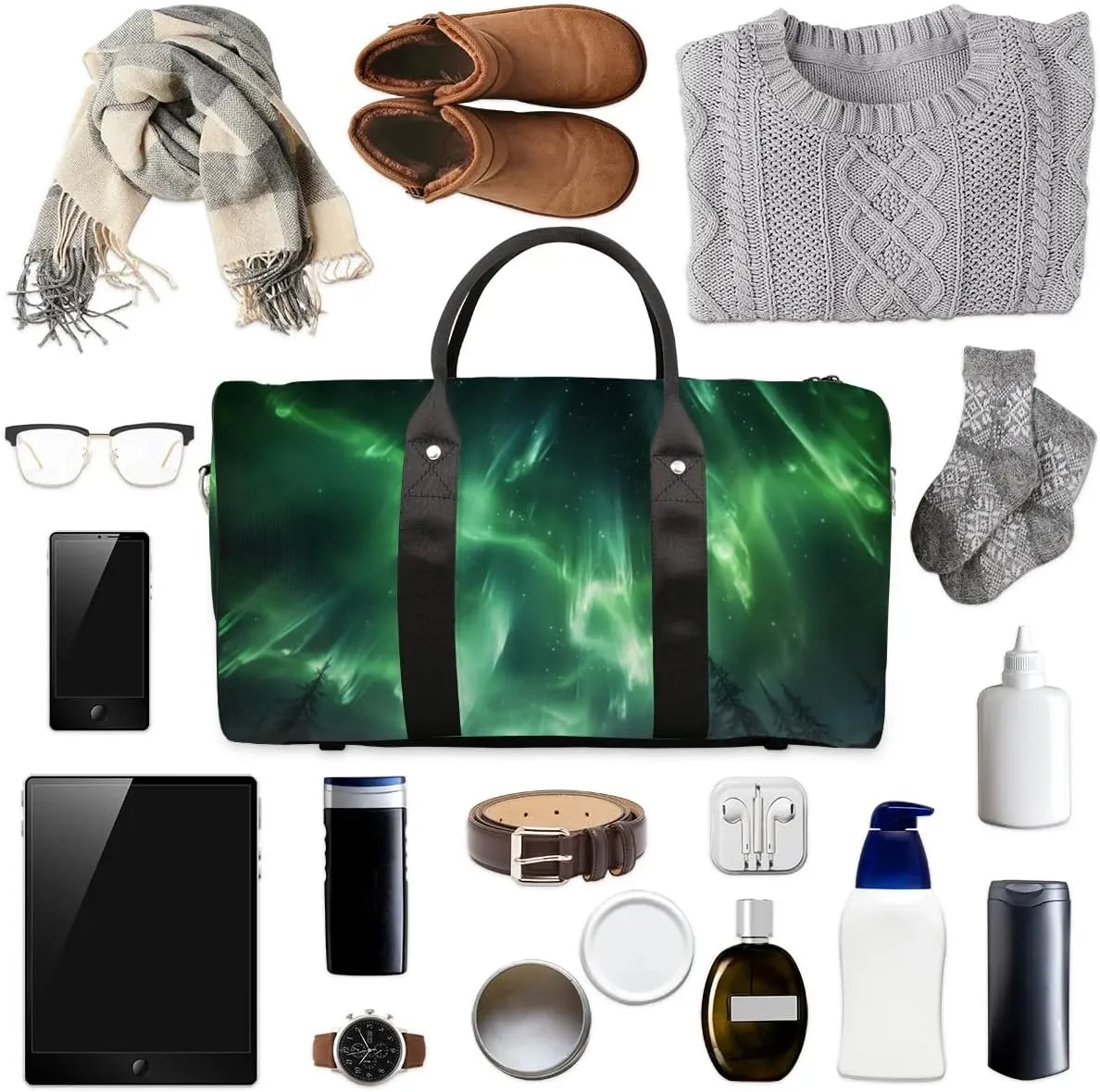 Starry Galaxy Travel Duffel Bag for Women Men Waterproof Foldable Overnight Weekender Bag Large Capacity Sports Gym Bag