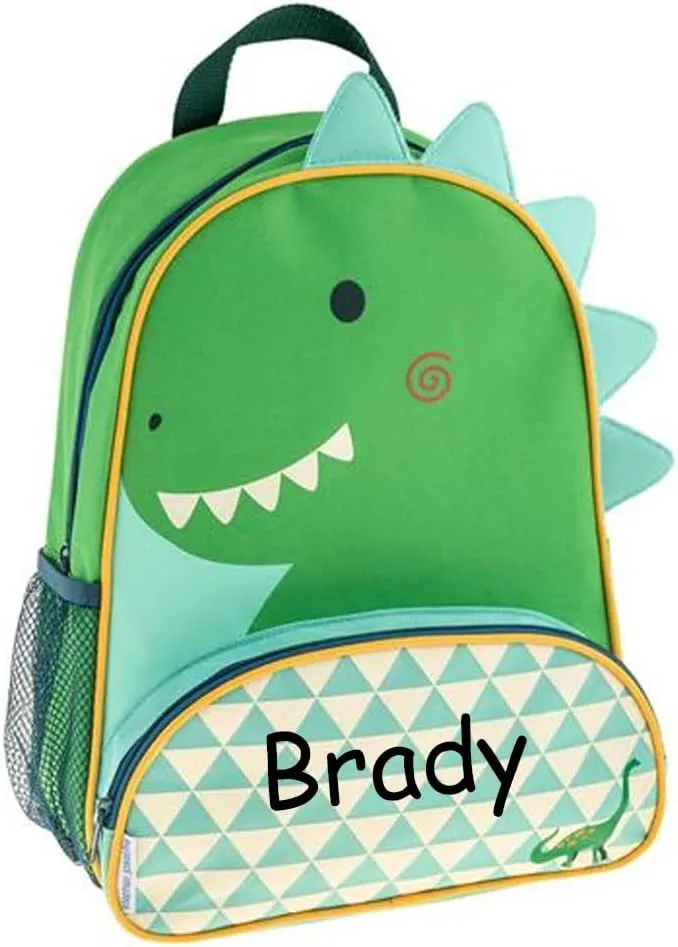 Stephen Joseph Kids Day Bag - Personalized Shoulder Bag - Triangle Dinosaur Sidekick Tote - Back to School Travel Bag with Custom Name