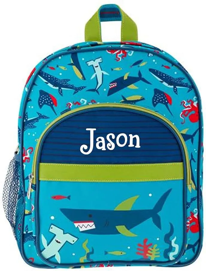 Stephen Joseph Personalized Backpack - Shark Book Bag - Kids Back to School Supplies - Vacation Daypack - Custom Name
