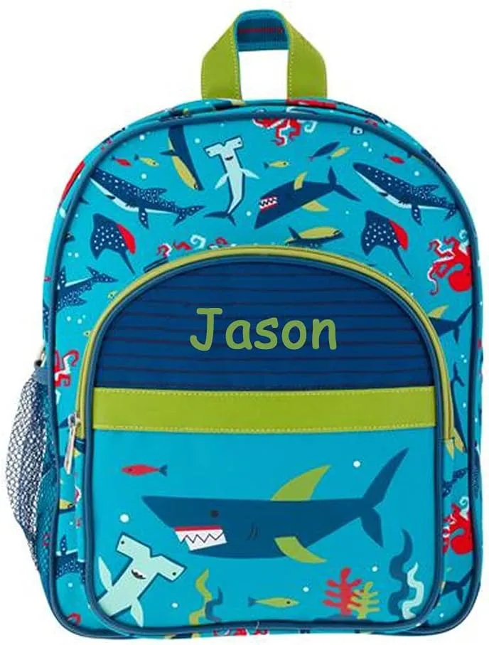Stephen Joseph Personalized Backpack - Shark Book Bag - Kids Back to School Supplies - Vacation Daypack - Custom Name