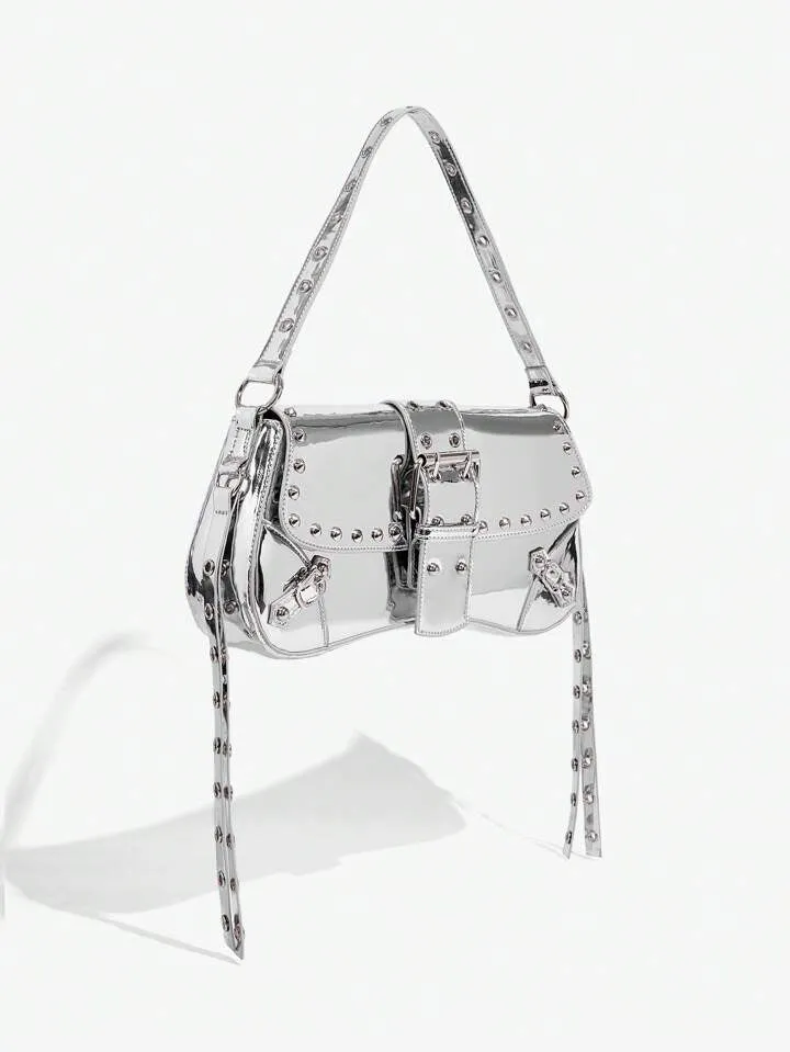 Studded Detail Shoulder Bag