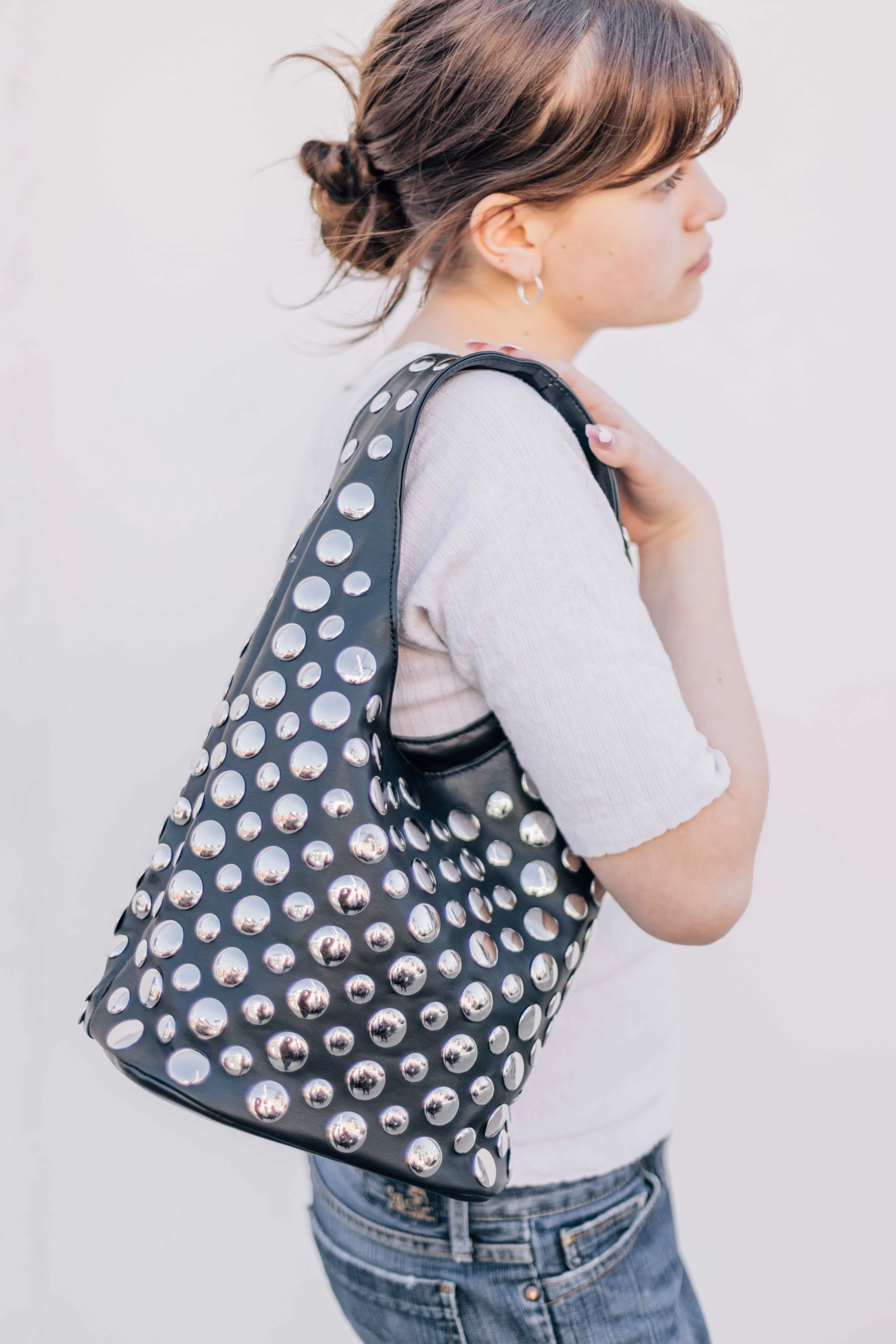 STUDDED HOBO