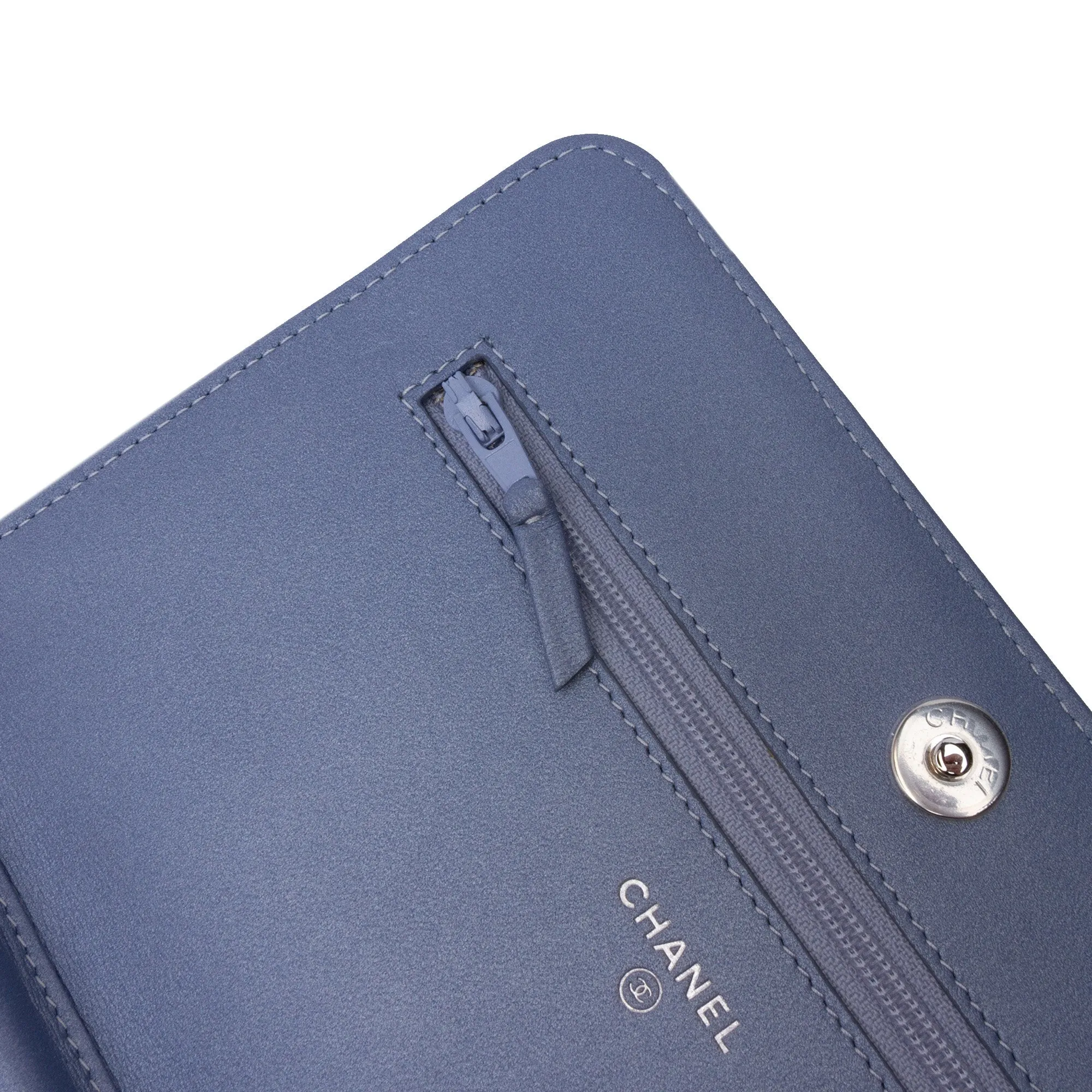 Studded Lambskin Camellia Wallet On Chain