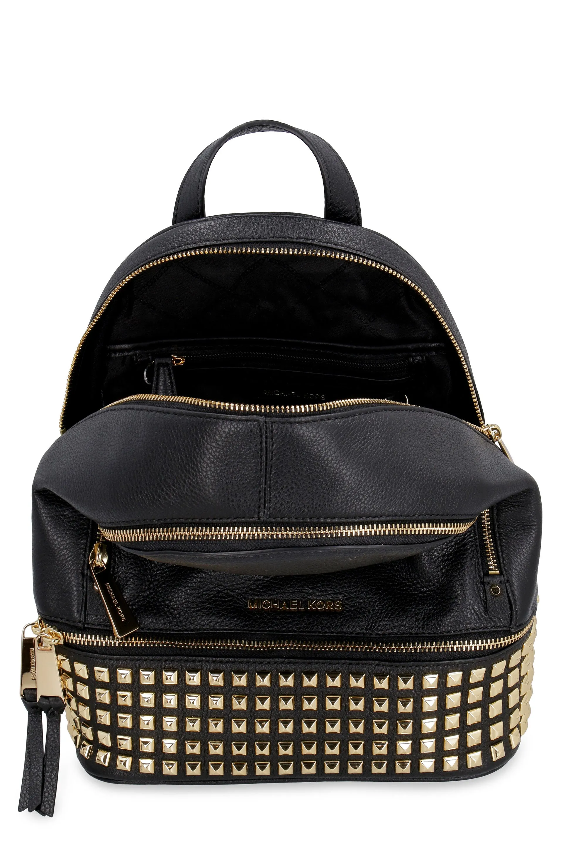 Studded leather backpack