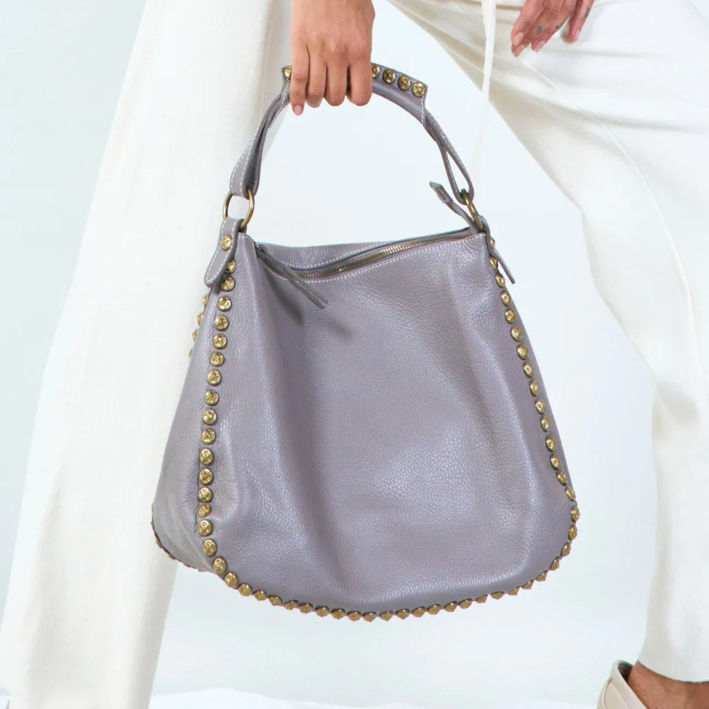 Studded leather tote bag wholesale