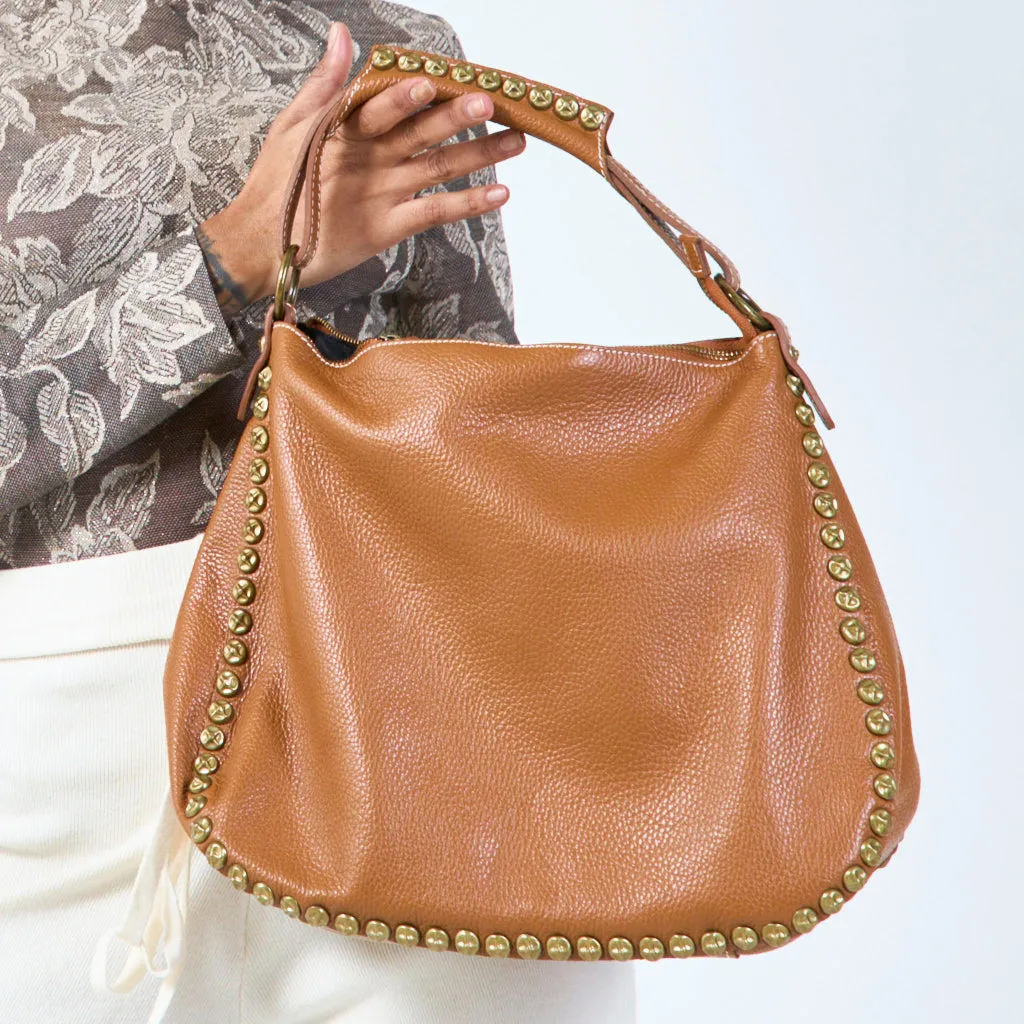 Studded leather tote bag wholesale