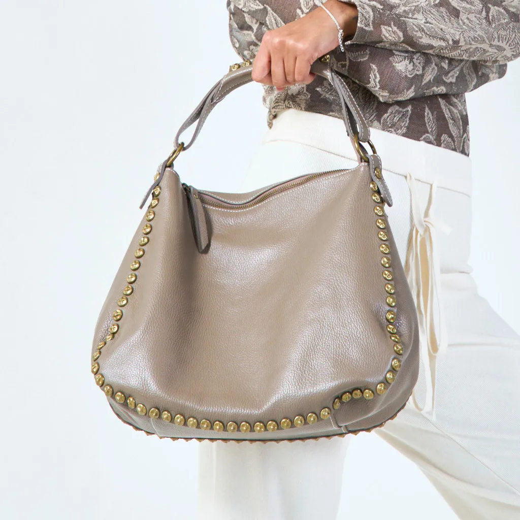 Studded leather tote bag wholesale