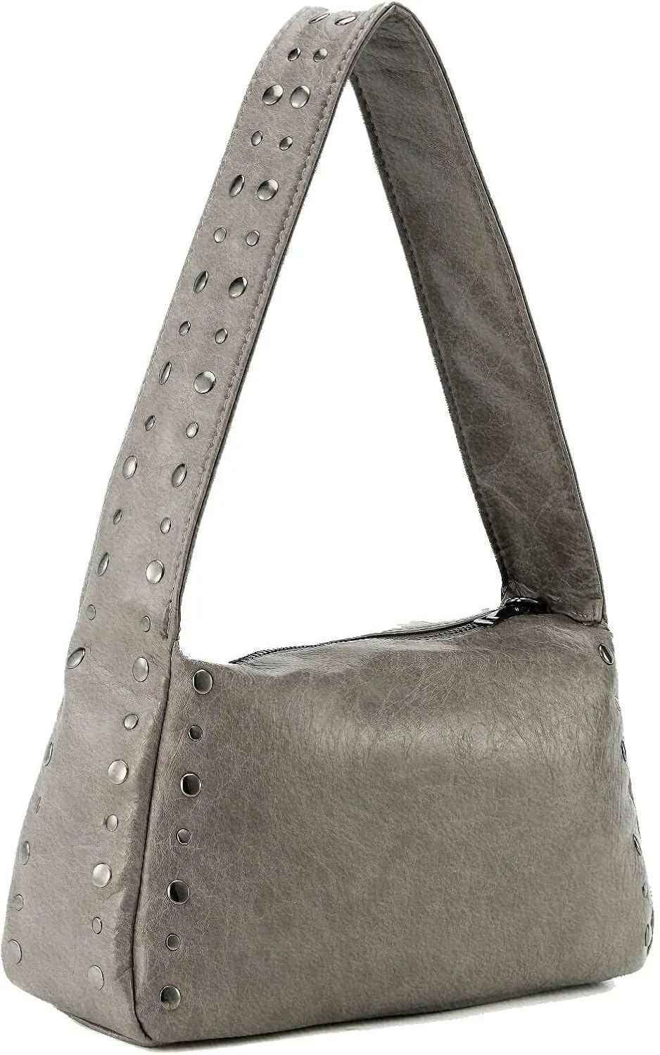 Studded Shoulder Crossbody Bag for Women Cute Trendy Y2K Style Genuine Leather Handbag for Parties or Streetwear