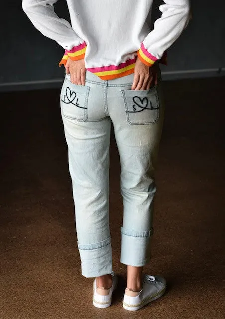 STYLE LAUNDRY Vintage Wash Distressed Jeans