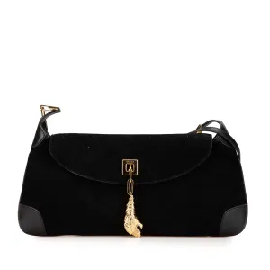 Suede Tiger Head Shoulder Bag