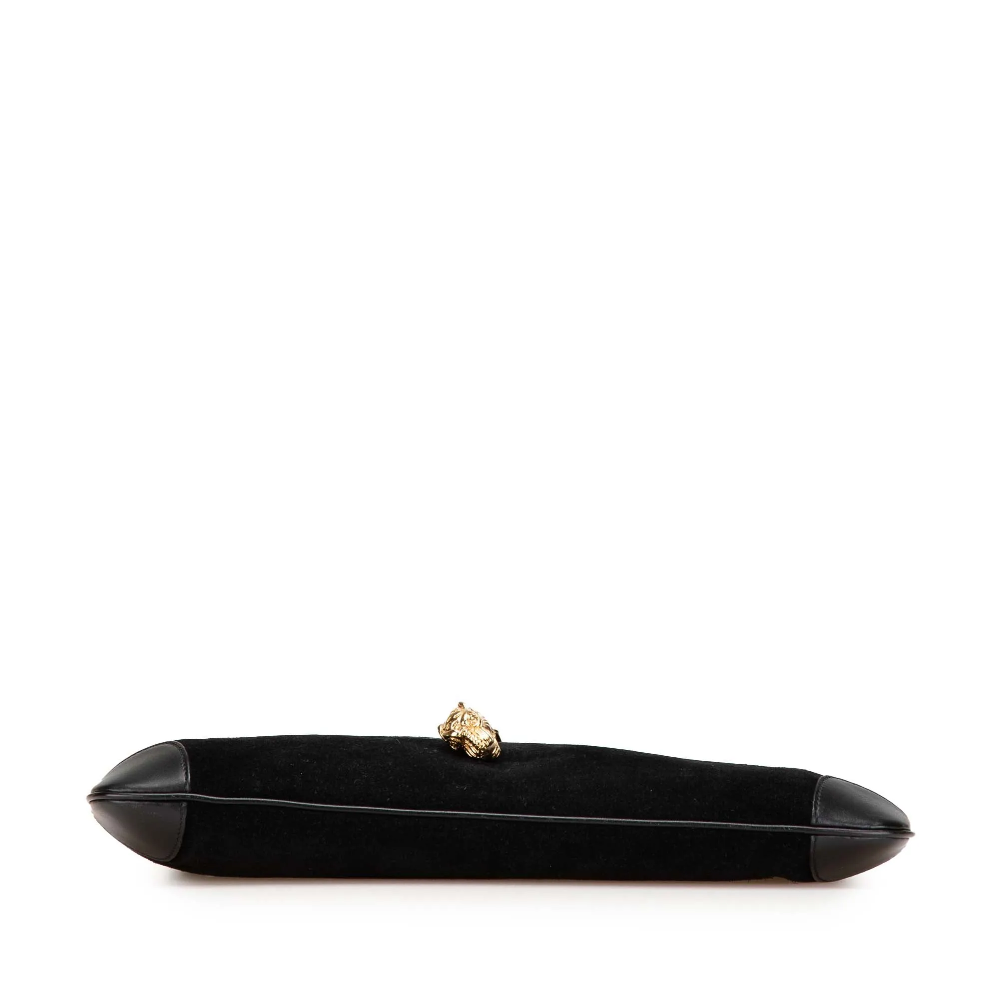 Suede Tiger Head Shoulder Bag
