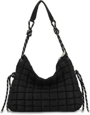 SUKUTU Puffer Tote Bag for Women Lightweight Quilted Crossbody Shoulder Bag Soft Puffy Large Purse