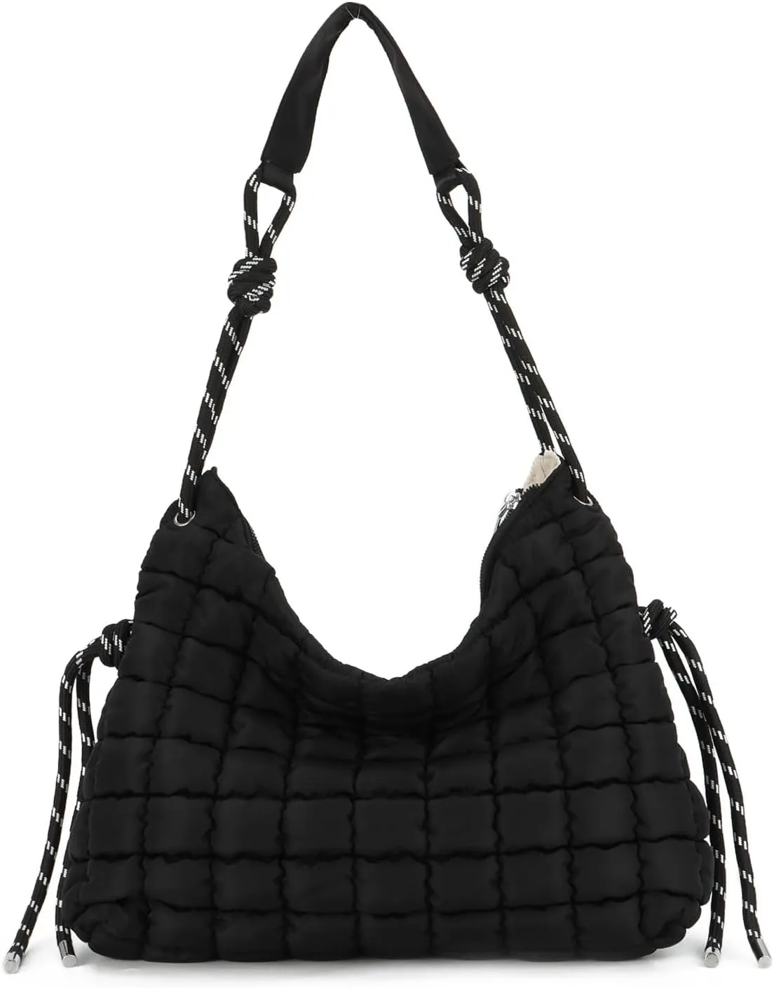 SUKUTU Puffer Tote Bag for Women Lightweight Quilted Crossbody Shoulder Bag Soft Puffy Large Purse