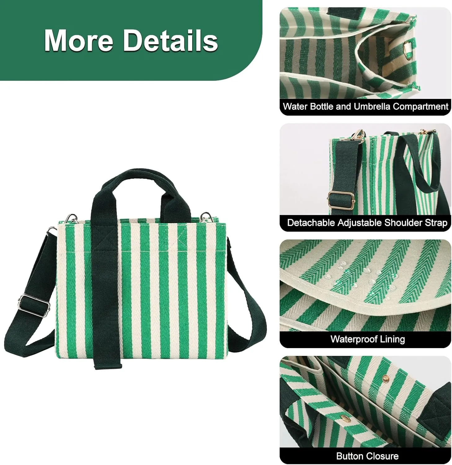 Surblue Tote Bag for Women Canvas Tote Handbag with Pockets Women Shoulder Bag Travel Shoulder Bags