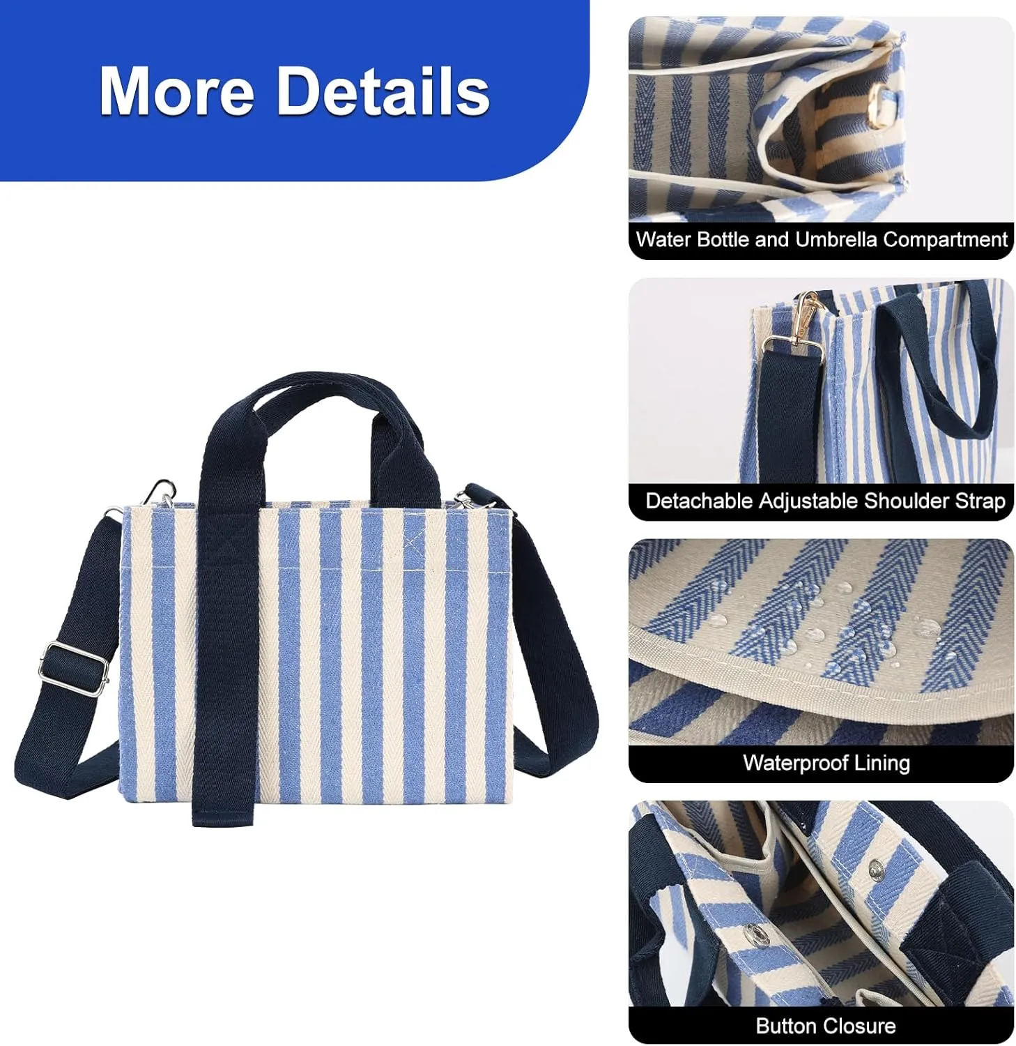 Surblue Tote Bag for Women Canvas Tote Handbag with Pockets Women Shoulder Bag Travel Shoulder Bags