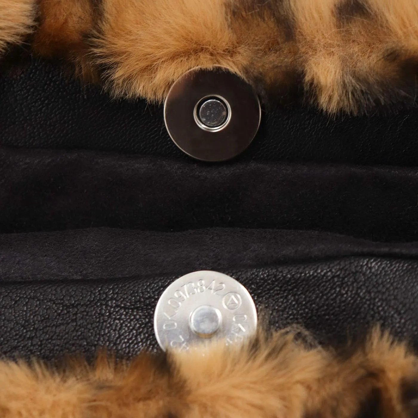 surell - Faux Rex Rabbit Fur Leopard Print Handbag - Small Fuzzy Tote Bag