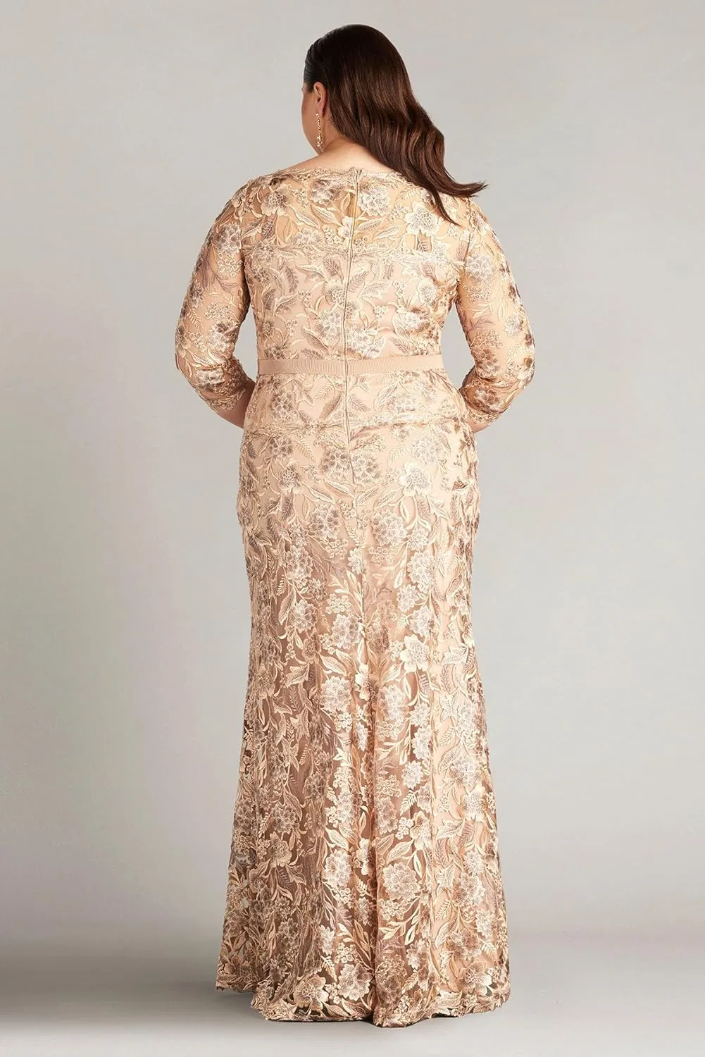 Tadashi Shoji Marcel Embroidered Illusion Gown - PLUS SIZE
