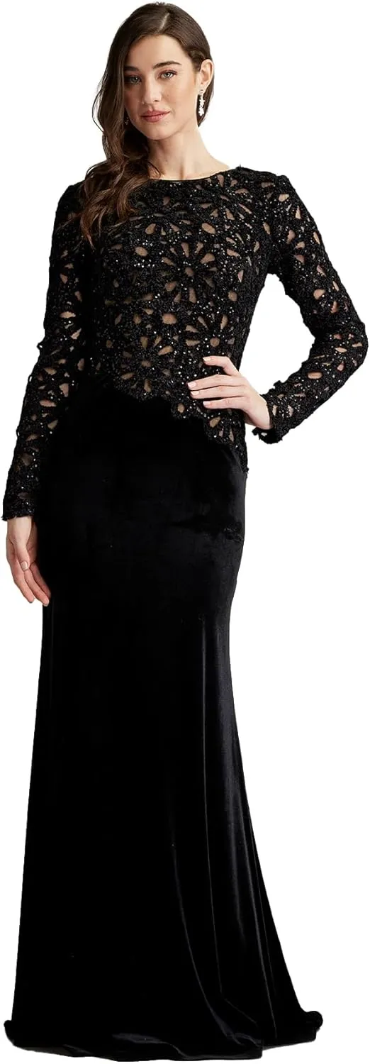 Tadashi Shoji Sinnott Chenille Embroidered Gown