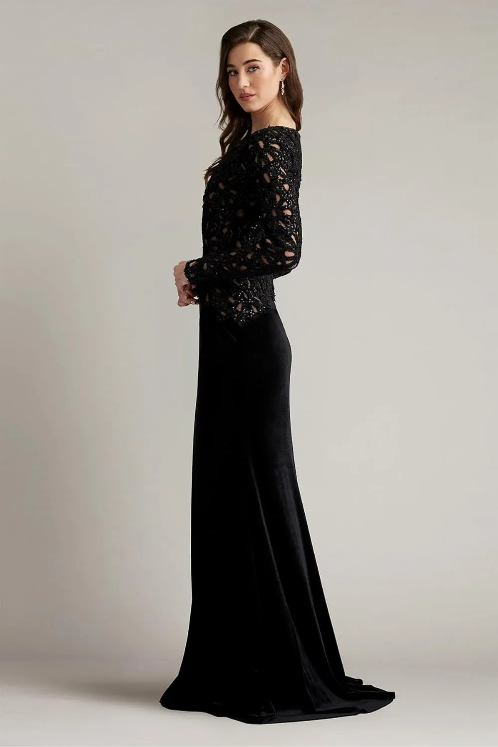 Tadashi Shoji Sinnott Chenille Embroidered Gown