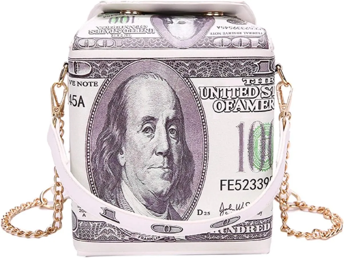 Takeout Box Tower Print Shoulder Bag Pu Leather Ladies Chinese Handbag Cute Girl's with Comfortable Chain Strap
