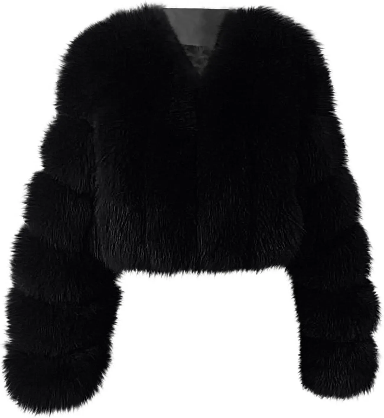 TANGNADE Fur Jackets for Women Formal Wedding Coat Long Sleeve Cropped Faux Fur Evening Jackets Plus Size Winter Warm