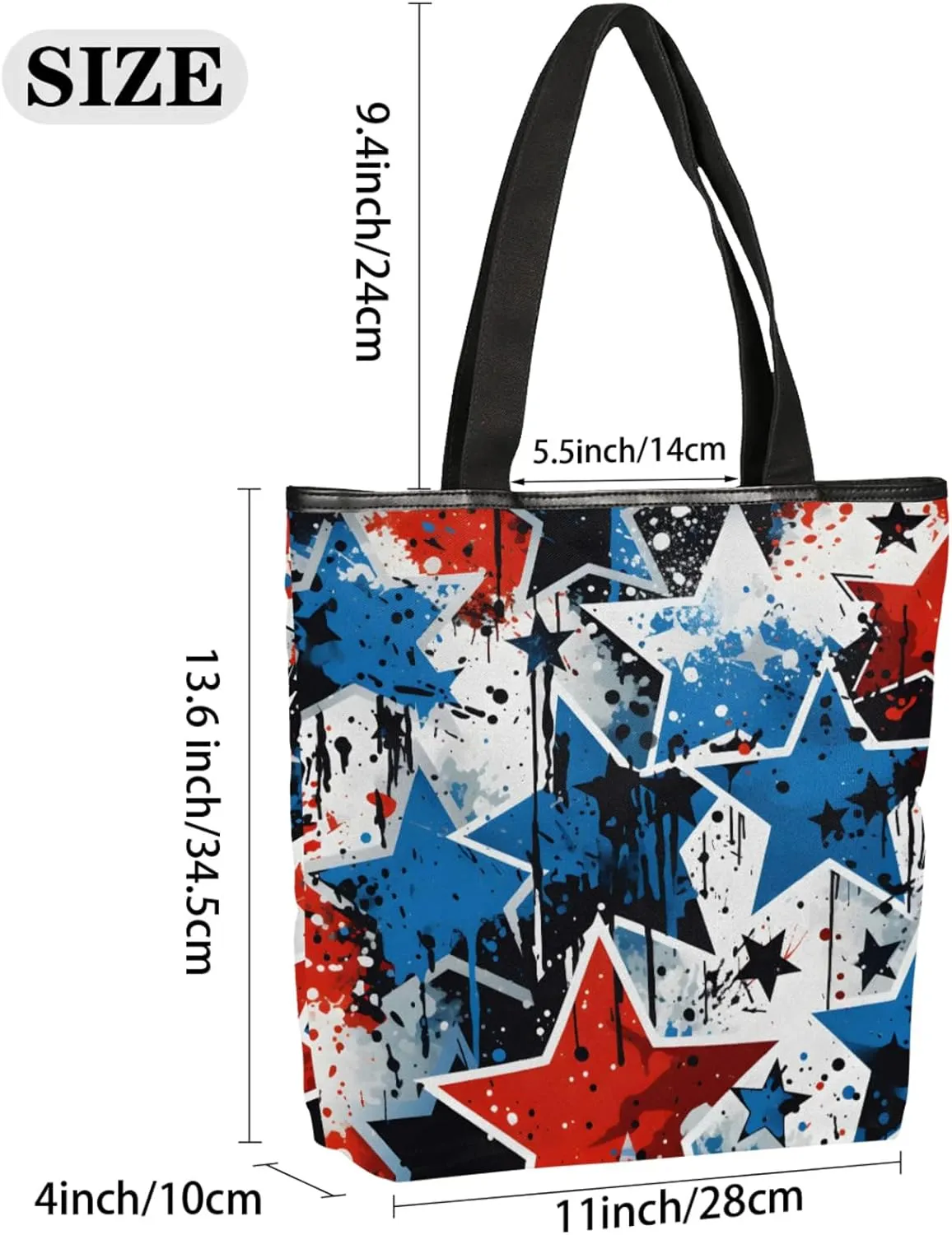 Tavisto Large Canvas Tote Bag with Zipper, Casual Shoulder Handbag for Women, Beach Bag Tote Grocery Bag with Inner Pocket