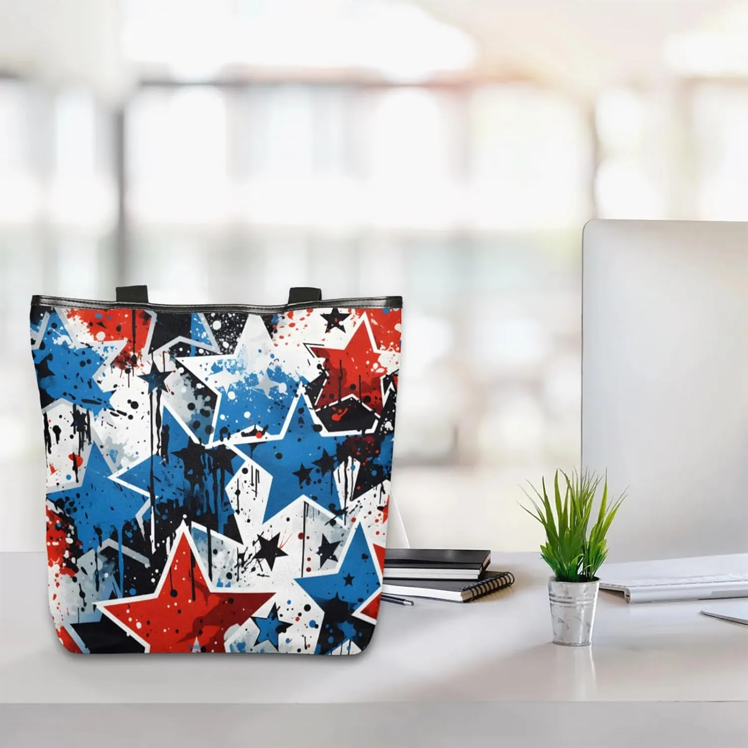 Tavisto Large Canvas Tote Bag with Zipper, Casual Shoulder Handbag for Women, Beach Bag Tote Grocery Bag with Inner Pocket