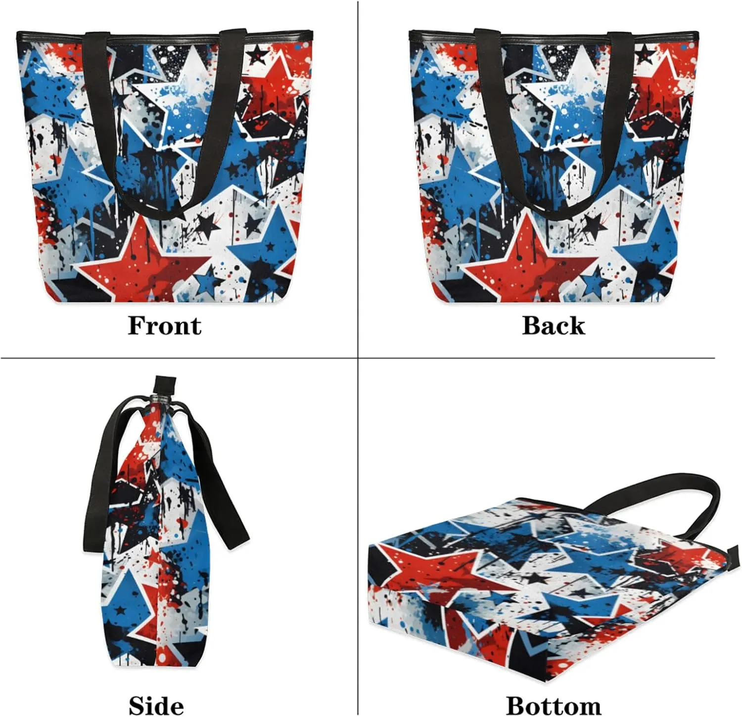 Tavisto Large Canvas Tote Bag with Zipper, Casual Shoulder Handbag for Women, Beach Bag Tote Grocery Bag with Inner Pocket