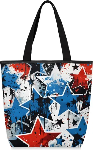 Tavisto Large Canvas Tote Bag with Zipper, Casual Shoulder Handbag for Women, Beach Bag Tote Grocery Bag with Inner Pocket