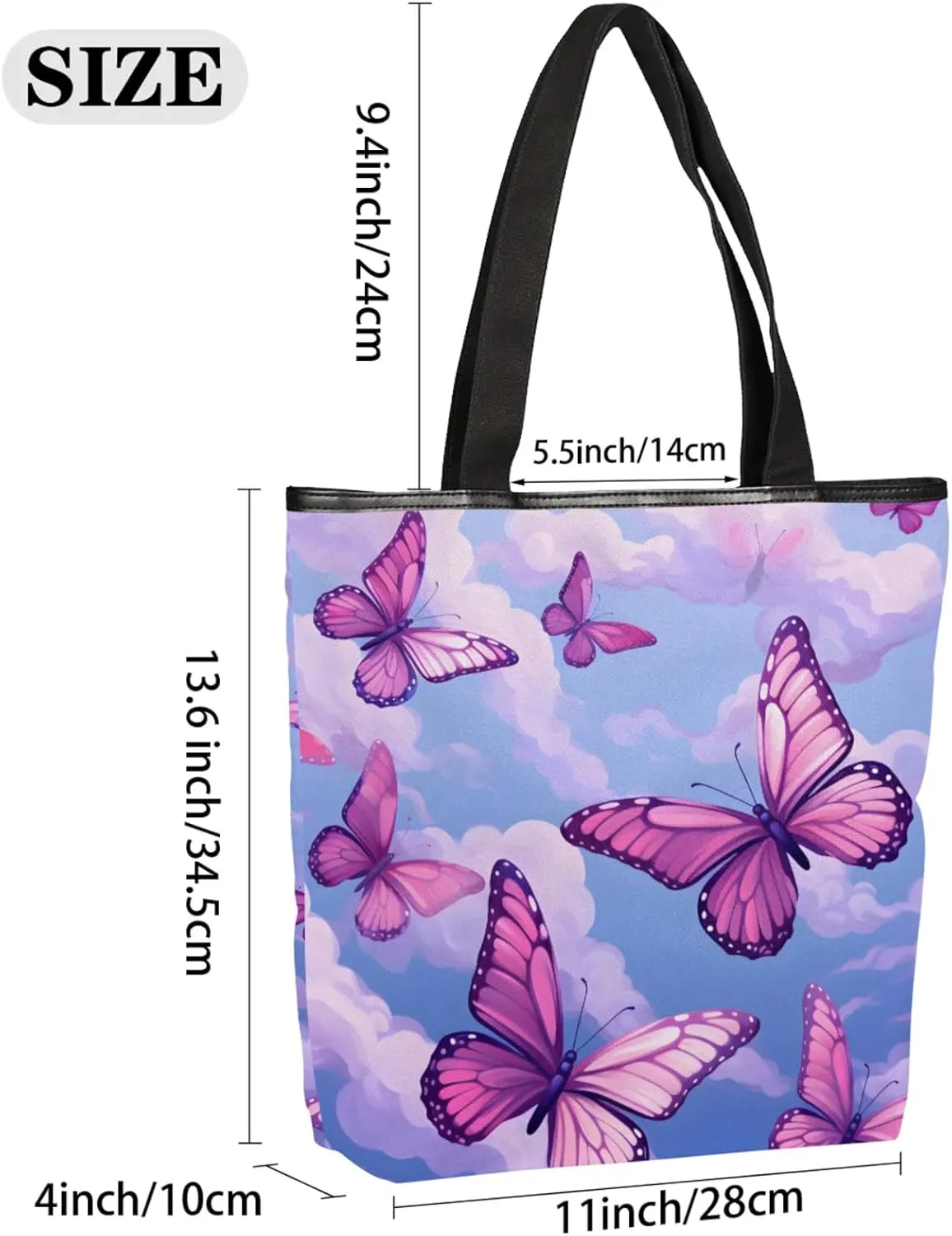 Tavisto Spacious Canvas Tote Bag for Women, Zippered Shoulder Bag with Inner Pocket Perfect for Beach, Books, Shopping