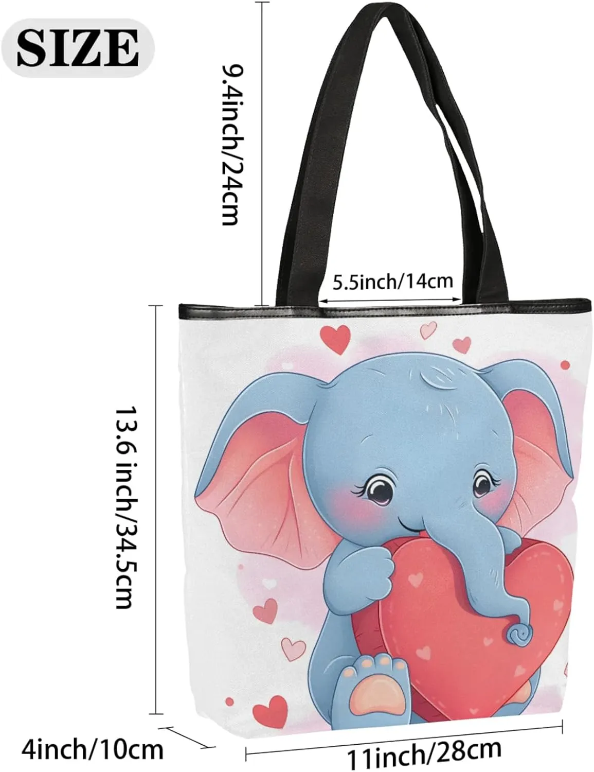 Tavisto Women’s Large Canvas Tote Bag, Zippered Handbag with Inner Pocket Suitable for Beach, Books, Grocery Shopping