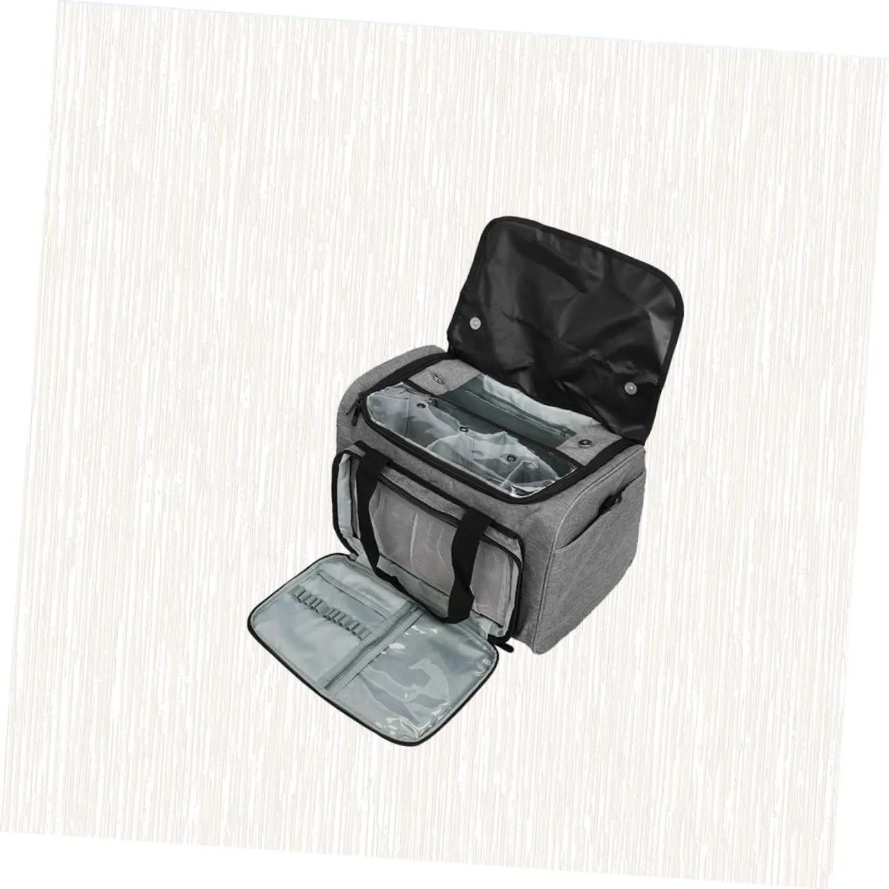 TEHAUX Woolen Yarn Storage Bag Large Capacity Shoulder Bag Multi-Pockets Craft Organizer Fashionable Handbag