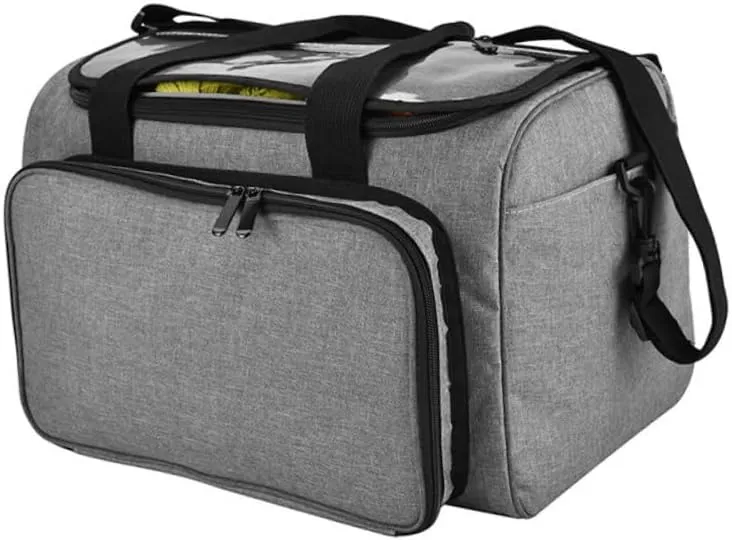 TEHAUX Woolen Yarn Storage Bag Large Capacity Shoulder Bag Multi-Pockets Craft Organizer Fashionable Handbag